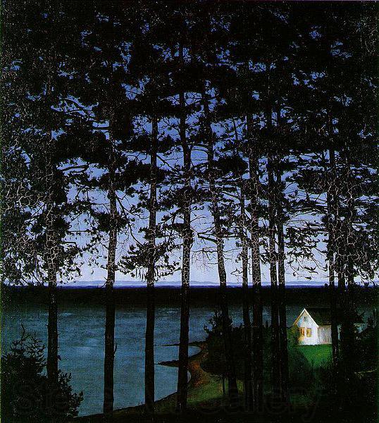 Harald Sohlberg Sohlberg-Fiskerens stue Norge oil painting art